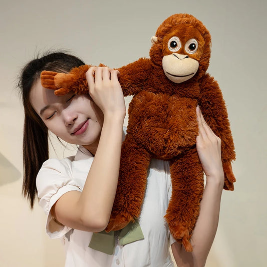 Juguete de peluche de mono, muñeco de peluche suave.